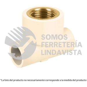 48916 CPVC-703 TEE REDUCIDA HEMBRA DE CPVC 1" X 1" X 1/2" INSERTO LATON FOSET