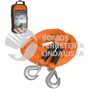 18346 CREM-7/8X45 CUERDA PARA REMOLQUE CON GANCHOS 7/8" X 4.5 M TRUPER