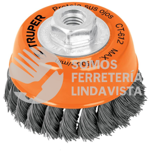 11541 CT-612 CARDA COPA 5" ALAMBRE TRENZADO FINO EJE 5/8"-11 TRUPER