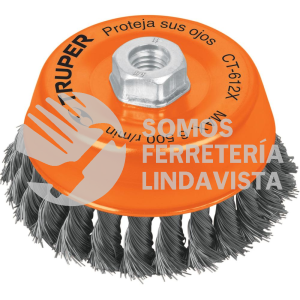 11542 CT-612X CARDA COPA 5" ALAMBRE TRENZADO GRUESO EJE 5/8"-11 TRUPER