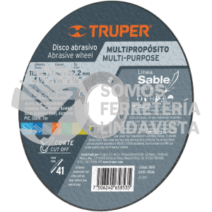 18651 DICOF- 4510M DISCO TIPO 41 DE 4-1/2" X 1 MM CORTE MULTIMATERIAL SABLE TRUPER