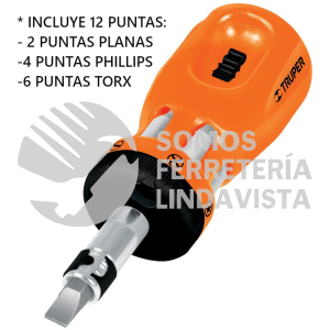 10494 DTROM-12B DESARMADOR TIPO TROMPO CON MATRACA 6 PUNTAS DOBLES BLISTER TRUPER