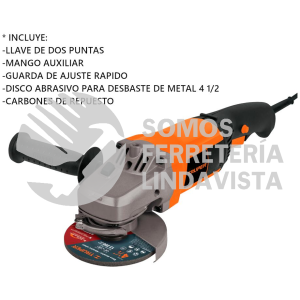 16684 ESMA-4-1/2A10 ESMERILADORA ANGULAR 4-1/2" 1300 W PROFESIONAL TRUPER