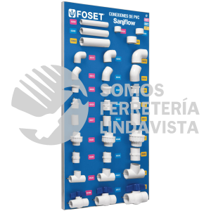 55943 EX-PVC-FOS EXHIBIDOR DE CONEXIONES DE PVC HIDRAULICO CEDULA 40 FOSET