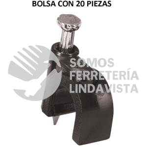 48282 GCU-10N BOLSA CON 20 GRAPAS NEGRAS DE 10 MM PARA CABLE REDONDO VOLTECK