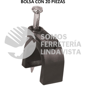 48283 GCU-12N BOLSA CON 20 GRAPAS NEGRAS DE 12 MM PARA CABLE REDONDO VOLTECK