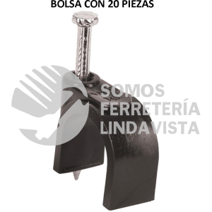 48284 GCU-16N BOLSA CON 20 GRAPAS NEGRAS DE 16 MM PARA CABLE REDONDO VOLTECK