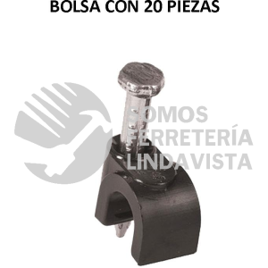 48280 GCU-5N BOLSA CON 20 GRAPAS NEGRAS DE 5 MM PARA CABLE REDONDO VOLTECK