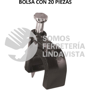 48281 GCU-8N BOLSA CON 20 GRAPAS NEGRAS DE 8 MM PARA CABLE REDONDO VOLTECK