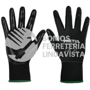 20027 GU-122P GUANTES DE NYLON RECUBIERTOS DE NITRILO M PRETUL