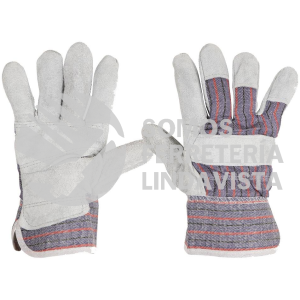 29976 GU-235P GUANTES DE CARNAZA Y LONETA UNITALLA PRETUL