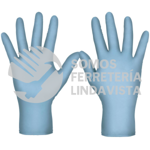 19334 GU-862A GUANTE DE NITRILO DESECHABLE AZUL MEDIANO BOLSA 10PIEZAS TRUPER