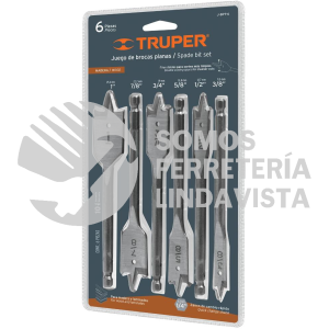 11395 J-BPT-6 JUEGO DE BROCAS PLANAS DE MANITA 6 PIEZAS TRUPER