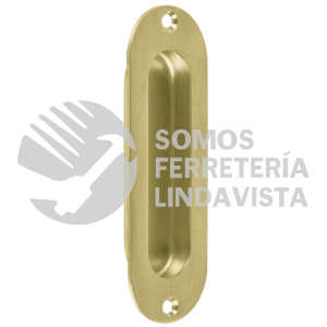 48992 JALE-12 JALADERA DE EMBUTIR OVALADA ACABADO LATON BRILLANTE HERMEX