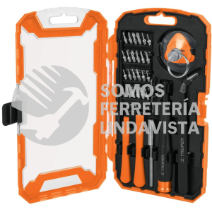 17762 JGO-TEL-32 JUEGO DE 32 PIEZAS PARA REPARACION DE ELECTRONICA TRUPER
