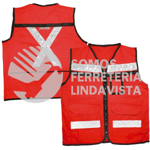 USCH14 CHALECO DE SEGURIDAD TIPO SUPERVISOR CERRADO CON REFLEJANTE ROJO EEG URREA
