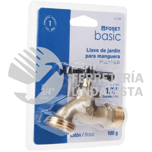 49075 LLJ-100B LLAVE PARA MANGUERA LATON 100 GR 1/2"BLISTERFOSET