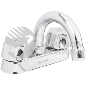 49236 M-050 MEZCLADORA 4" PARA LAVABO CUELLO CURVO CARTUCHO CERAMICO FOSET