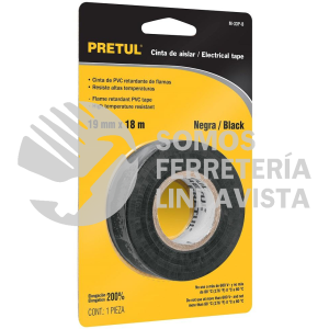 20523 M-33P-B CINTA DE AISLAR DE 18 M X 19 MM NEGRA EN BLISTER PRETUL