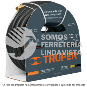 17085 MAN-AP-10-1/2 ROLLO DE 10 M DE MANGUERA 1/2" DE HULE PARA COMPRESOR TRUPER