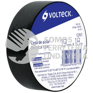 46160 MV-33 CINTA DE AISLAR DE 18 M X 19 MM NEGRA VOLTECK