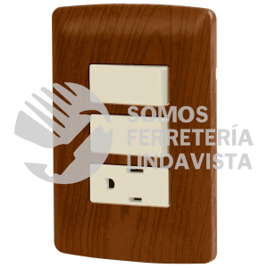 49936 PA-APCO-I2M PLACA ARMADA CONTACTO 2 INTERRUPTORESMADERA LINEA ITALIANA VOLTECK