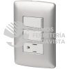46474 PA-APCO-I2P PLACA ARMADA CONTACTO 2 INTERRUPTORES PLATA LINEA ITALIANA VOLTECK