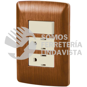 49937 PA-APCO-I3M PLACA ARMADA 2 CONTACTOS E INTERRUPTORMADERALINEA ITALIANA VOLTECK