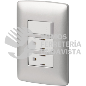 46475 PA-APCO-I3P PLACA ARMADA 2 CONTACTOS E INTERRUPTORPLATA LINEA ITALIANA VOLTECK