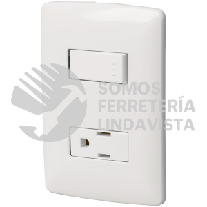46455 PA-APCO-IB PLACA ARMADA CONTACTO E INTERRUPTOR BLANCO LINEA ITALIANA VOLTECK