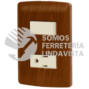 49935 PA-APCO-IM PLACA ARMADA CONTACTO E INTERRUPTOR MADERA LINEA ITALIANA VOLTECK