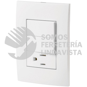 46488 PA-APCO-O2B PLACA ARMADA CONTACTO Y 2 INTERRUPTORES LINEA OSLO BLANCO VOLTECK