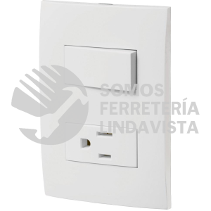 46487 PA-APCO-OB PLACA ARMADA CONTACTO E INTERRUPTOR LINEA OSLO BLANCO VOLTECK