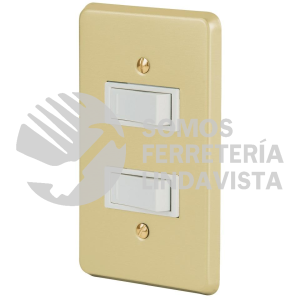 46389 PA-APDO-E PLACA ARMADA 2 INTERRUPTORES SENCILLOS LINEA ECONOMICA VOLTECK