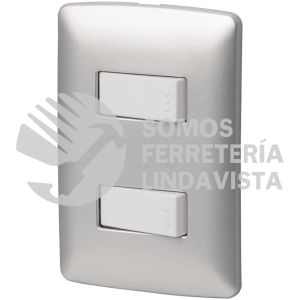 46481 PA-APDO-EIP PLACA ARMADA 1 INTERRUPTOR 1 ESCALERA PLATA LINEA ITALIANA VOLTECK