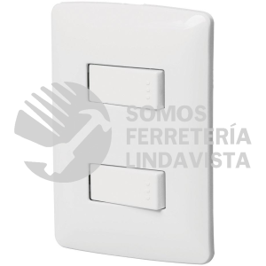46461 PA-APDO-IB PLACA ARMADA 2INTERRUPTORES SENCILLOSBLANCOLINEA ITALIANA VOLTECK