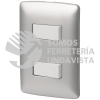 46479 PA-APDO-IP PLACA ARMADA 2 INTERRUPTORES SENCILLOS PLATA LINEA ITALIANA VOLTECK