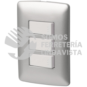 46483 PA-APTR-EIP PLACA ARMADA 2 INTERRUPTORES 1ESCALERA PLATALINEA ITALIANA VOLTECK