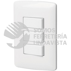 46463 PA-APTR-IB PLACA ARMADA 3 INTERRUPTORES SENCILLOSBLANCOLINEA ITALIANA VOLTECK