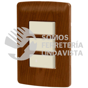 49933 PA-APTR-IM PLACA ARMADA 3 INTERRUPTORES SENCILLOSMADERALINEA ITALIANA VOLTECK
