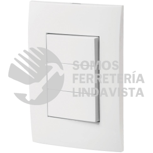 46496 PA-APTR-OB PLACA ARMADA 3 INTERRUPTORES SENCILLOS LINEA OSLO BLANCO VOLTECK