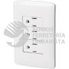 46458 PA-COTR-IB PLACA ARMADA 3 CONTACTOS ATERRIZADOS BLANCO LINEA ITALIANA VOLTECK