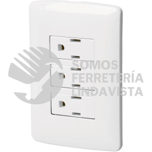 46458 PA-COTR-IB PLACA ARMADA 3 CONTACTOS ATERRIZADOS BLANCO LINEA ITALIANA VOLTECK