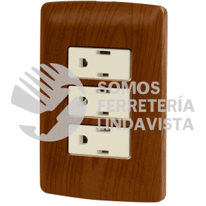 49944 PA-COTR-IM PLACA ARMADA 3 CONTACTOS ATERRIZADOS MADERA LINEA ITALIANA VOLTECK