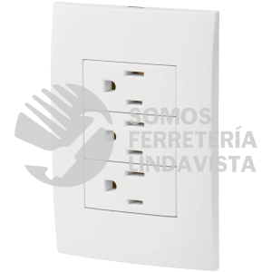 46491 PA-COTR-OB PLACA ARMADA 3 CONTACTOS ATERRIZADOS LINEA OSLO BLANCO VOLTECK