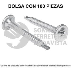 44645 PIBR-1/2C BOLSA CON 100 PIJAS CABEZA CRUZ PUNTA DE BROCA 1/2" FIERO