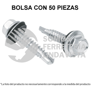 44409 PIBR-2R BOLSA CON 50 PIJAS 2" HEXAGONAL PUNTA BROCA CON RONDANA FIERO