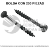 44890 PIQU-8X3/4 BOLSA CON 200 PIJAS #8 X 3/4" TIPO QUADREX FIERO