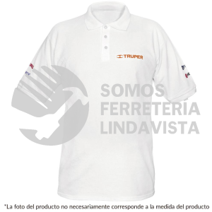 60455 POL-BC-C PLAYERA TIPO POLO BLANCA PARA CABALLERO TALLA CH TRUPER