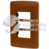 46394 PPTR-IM PLACA 3 MODULOS DE ABS LINEA ITALIANA ACABADO MADERA VOLTECK